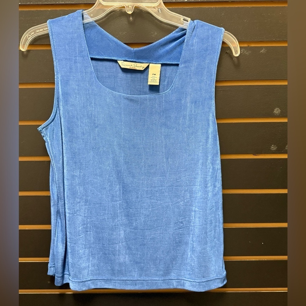 French Laundry Blue Sleeveless Tank Top Petite Medium (PM)